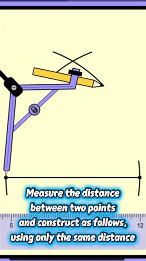 Constructing an equilateral triangle/60 ° angle using compass #shorts #education #mathematics #phonk
