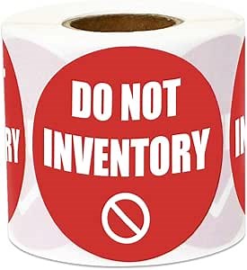 300 Labels - Do Not Inventory Stickers for Quality Control, Inventory, Warehouse Receiving (2 inch, Round, Red, 1 Roll)
