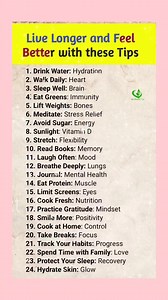 1.8M views · 9.3K reactions | . . . Live Longer and Feel Better with these Tips #facts #ukreels #lifehacks #DidYouKnow #factsdaily #health #trendingpost #tiktok #uk #usareels #newyork #canada #australia #news #Trump | My Health Tips | Facebook