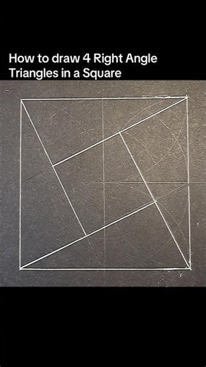 How to draw 4 right angle triangles in a square #natureofflowers #howtodraw #triangles