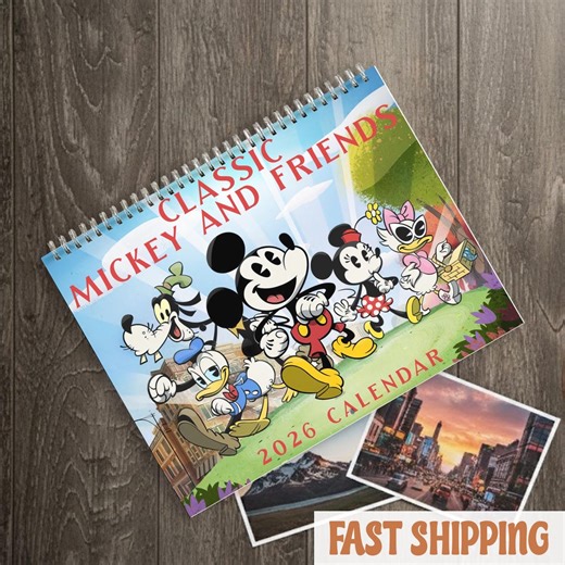 Mickey and Minnie 2026 Wall Calendar, Cute Disney Mouse Couple Calendar, Cartoon Lovers Calendar, Kawaii Mickey Art, Gift for Kids and Adult - Etsy