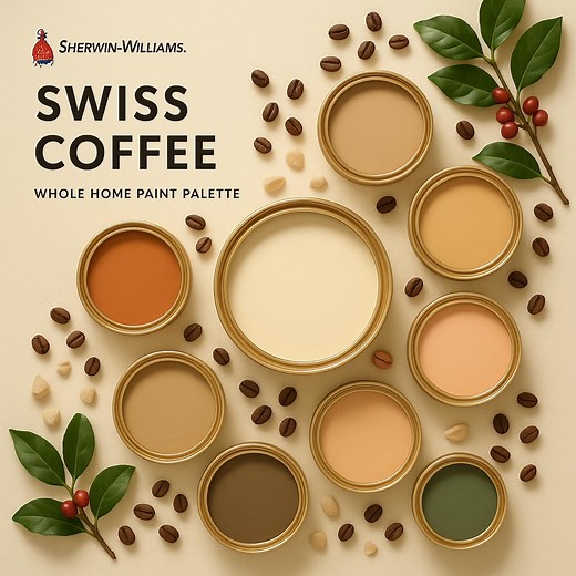 Swiss Coffee Sherwin-williams Paint Palette | 8 Warm Neutral Whole Home Colors | Instant Digital Download - Etsy
