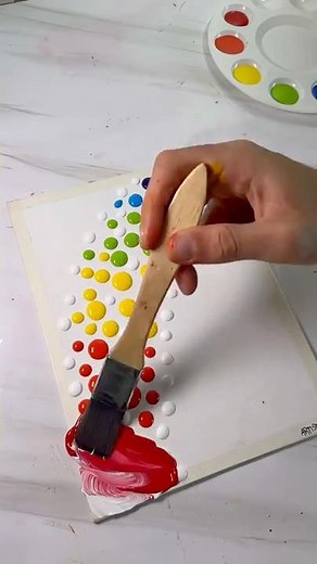 Abstract Idea! ✨🎨 Easy Technique Using a Fan Brush! 😮 #artistomg