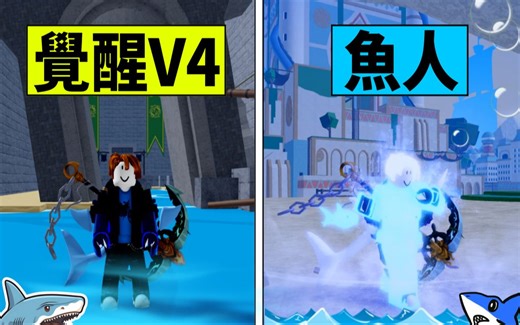 Blox Fruits 海贼王【觉醒种族鱼人V4🐟】缓速效果跟超厚护盾🦈水之试炼击败海兽🔥最热门种族【Roblox 机械方块 罗布乐思】
