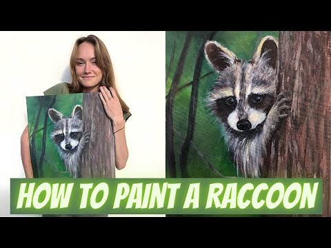 How to Paint a Raccoon Acrylic Painting Tutorial