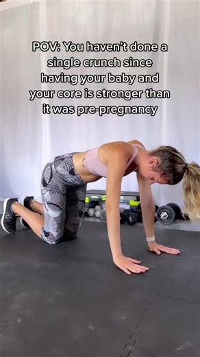 The best way to strengthen your core postpartum is through functional exercise and learning how to engage and strengthen the transverse abdominis. Check out my 12-week postpartum program to learn how! #postpartumbody #postpartumrecovery #postnatalfitness #postnatalexercise #postpartumworkout #postpartumjourney #postpartumworkouts #vibrantmamawellness
