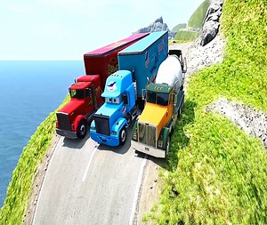 670K views · 8.3K reactions | Mack Truck vs King Dinoco Truck vs Impossible Spiral Bridge Vs Deep Water #144- BeamNG.Drive | Vs Gaming | Facebook