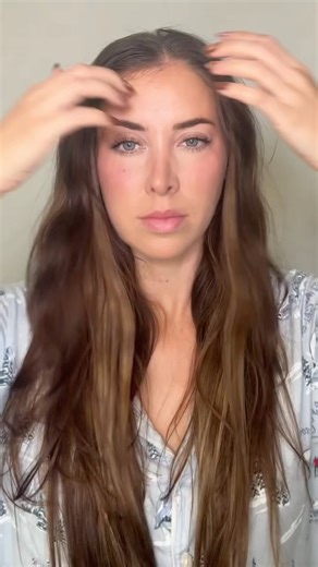 How to braid your hair with hair extensions. #tapeinextensions #hairtok #hairextensions