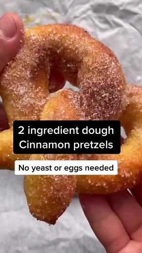 2 Ingredient Cinnamon Pretzels (No Yeast, No Eggs)