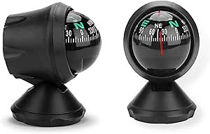 Vehicle Compass for car and Boat, car Compass Dashboard Compass inclinometer car Driver Ball Angle Pitch Gauge Finder Finder Balancer Gauge for Vehicle Boat Ship