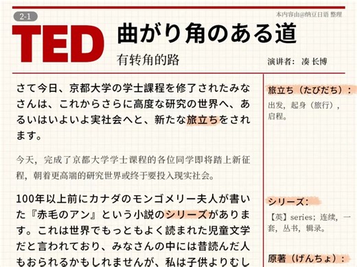 日语TED学习丨有转角的路_哔哩哔哩_bilibili