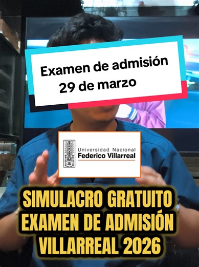 ✨ SIMULACRO GRATUITO - EXAMEN DE ADMISIÓN VILLARREAL 2026 ✨ 👉 estamos a 3 semanas para tu examen de admisión ⏱️, Es por ello que es fundamental evaluar te para conocer tu nivel actual así que estás invitado a participar en nuestro simulacro tipo examen de admisión Villarreal que será el domingo 08 de marzo 🧡, lo mejor es que es GRATUITO 😱💯 así que aprovechalo y vamos por esa vacante 🧐 ⏭️ Inscripción al WhatsApp 972043383 🛑 Día: 08 de marzo 🛑 Horario : 4 pm y 8 pm 🛑 Estructura por áreas #