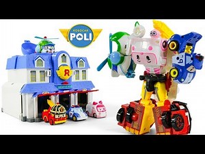 RobotCar Poli组合Poli Roy Amber Helly Transformer汽车机器人玩具