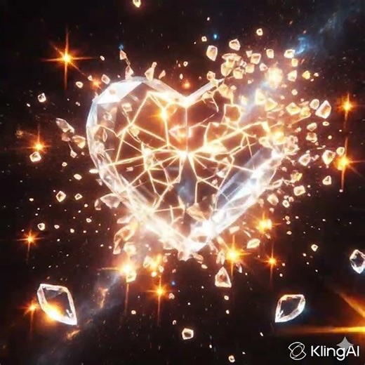 “Diamond Heart Explosion in Space 💎✨”