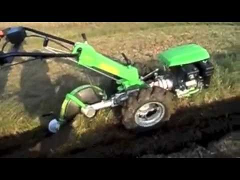 Plowing With Two Wheel Tractor