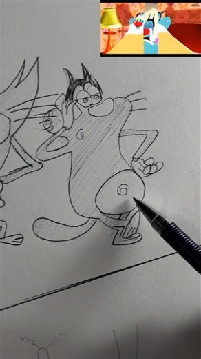 Oggy Drawing 😱 | Oggy and Cockroaches Sketch Tutorial #shorts