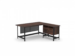 SAUDER Briarbrook 65.984 in. L-Shape Barrel Oak Computer Desk with File Storage 430071