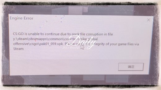 Steam平台玩csgo报错Engine Error