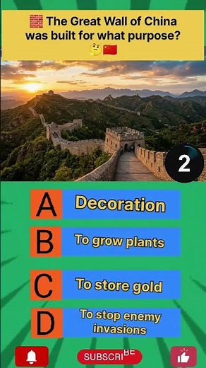 🧱 Why Was the Great Wall of China Built? 🤔 | History Quiz Challenge 🇨🇳