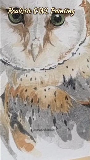 Realistic Watercolor Owl Painting | Easy Step-by-Step Tutorial for Beginners #OwlArt #Shorts