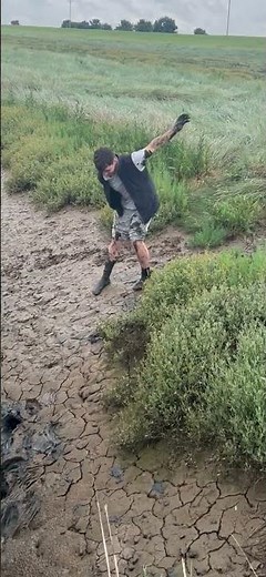 Man Falls Headfirst Into Gooey River Mud