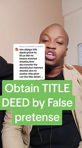 11K views · 259 reactions | Obtain TITLE DEED by false pretense #njogusurveyor | Njogu Surveyor | Facebook