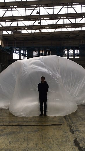 Dominic Kießling on Instagram: "Getting consumed by a giant blob. During the last months I spent a lot of time in experimenting with inflatable bodies. I finally got the great opportunity to shoot some of my results at the epic environments of @pittlerwerke in Leipzig. Stay tuned for plenty more consuming artworks!"