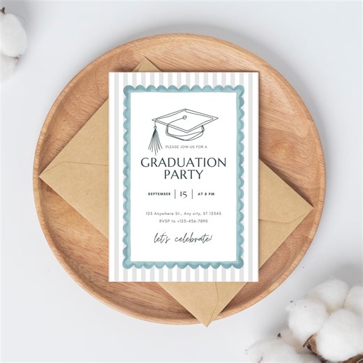 Graduation Party Invitation Canva Template (digital Download) - Etsy