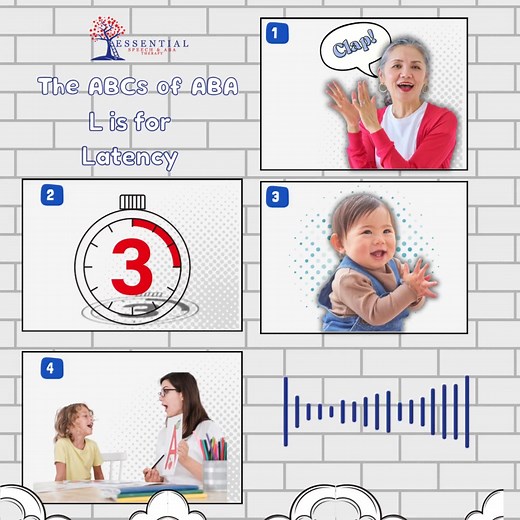 ABCs of ABA: L is for Latency ⏱️ Latency is the time between when an instruction is given and when the behavior begins. For example, if a therapist says, “Clap your hands,” and the child claps after 3 seconds, that’s a latency of 3 seconds. Measuring latency helps us understand how quickly a child responds, so we can tailor supports and encourage faster, more independent responses over time. | Essential Speech and ABA Therapy Richmond
