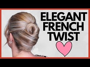 Elegant French twist hairstyle for medium length hair