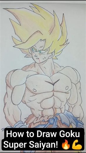 How to Draw Goku Super Saiyan! 🔥💪 #shorts #dbz