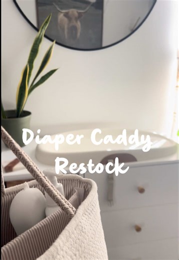 One of my best mom hacks: diaper caddies stocked and ready in every room because convenience is everything as a mom 🤍 Highly recommend doing this. 🔗 Check out what’s in my caddy’s. LINK IN BIO ✨ FOLLOW for more ordinary mom content #restock #momlife #momroutine #momhack #baby