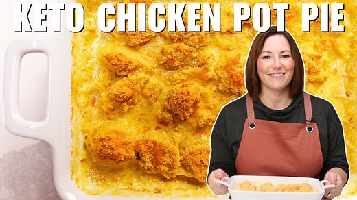 This comforting keto chicken pot pie will be a family favorite! Recipe: https://jenniferbanz.com/keto-chicken-pot-pie | Low Carb Recipes with Jennifer