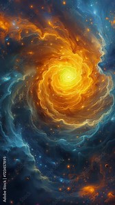 Abstract vertical space animation with stars, constellations and nebulae. Shining stars of the galaxy. High quality 4k footage