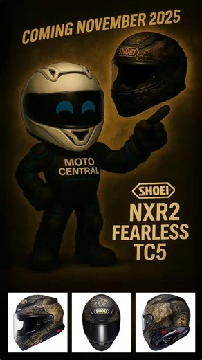 🔥 COMING NOVEMBER 2025 🔥 Introducing the Shoei NXR2 Fearless TC-5 – where art meets performance. A bold design for fearless riders — landing soon at Moto Central. Stay tuned. You won’t want to miss this drop. 👀 https://www.motocentral.co.uk/products/shoei-nxr2-fearless-tc5-black-grey #MotoCentral #ShoeiNXR2 #FearlessTC5 #ComingSoon #ShoeiHelmets #RideFearless #MotorcycleGear #HelmetDrop | Moto Central