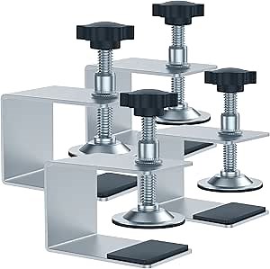 4 Pcs Drawer Front Installation Clamps, Zinc Drawer Fixing Clips, Adjustable Stable Furniture Woodworking Jig for Carpenter Household Tables Desks Mount (4 Pcs)