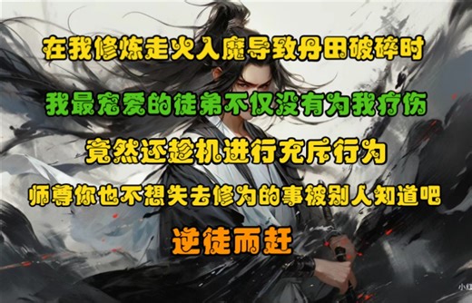 在我修炼走火入魔导致丹田破碎时，我最宠爱的徒弟不仅没有为我疗伤，竟然还趁机进行充斥行为，师尊你也不想失去修为的事被别人知道吧，逆徒而赶。_哔哩哔哩_bilibili