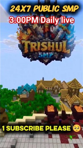 Minecraft 24X7 Public SMP #minecraftserver #gaming #pvp #trishulsmp #dgameryt #viralshorts