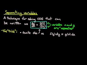 ODE | Separating variables idea