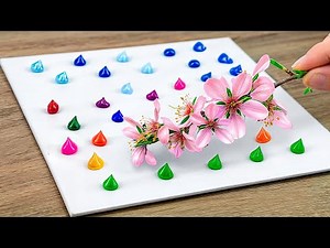 Easy Cherry Blossom Painting Tutorial! Acrylic for Beginners Step by Step!