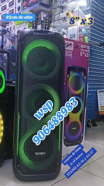 Parlante Torre de 92cm con Micrófonos Inalámbricos