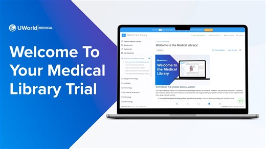 UWorld Medical Library Trial Walkthrough