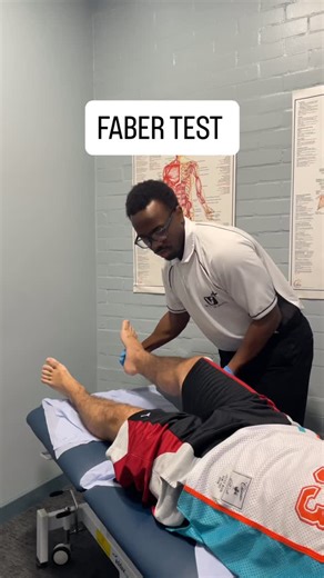 Colchester sports Injury Clinic on Instagram: "The FABER test is commonly used as a provocation test to detect hip, lumbar spine, or sacroiliac joint pathology A positive FABER test is when any pain is reproduced (this may involve pain in or around the hip, groin, buttock, SIJ, and lumbar spine). #colchesterphysio #hipassessment #sportsclinic #lowerbackassessment"