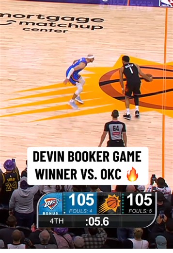 D-BOOK DRILLS THE THREE WITH .7 SECONDS REMAINING TO KNOCK OFF THE THUNDER 😳 #nba #basketball #nbabasketball