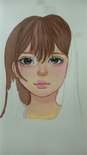 Drawing cute girl using acrylic marker✍️ #art #drawing #sketch #youngartist
