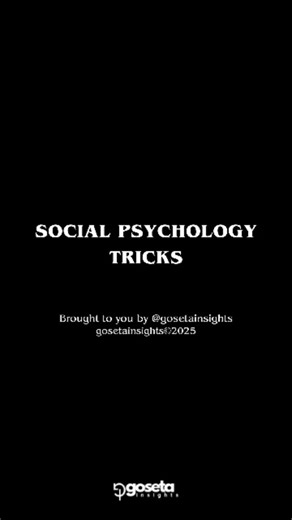 280 reactions · 30 shares | SOCIAL PSYCHOLOGY TRICKS ✨... . . . . Follow  gosetainsights  Follow  gosetainsights  Follow  gosetainsights  . . . . #psychologytricks #socialpsychology #artofcontrol #mindgames #darkpsychology #humanbehavior #powerdynamics #mindsetshift #emotionalintelligence #psychologyfactsdaily #influencepsychology #readingpeople #controlyourmind #mentalstrength #gosetainsights #deepmindset #toxicpatterns | gosetainsights | Facebook