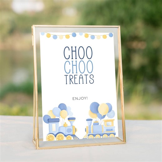 Choo Choo Birthday Party Decor Printable Sign, Chugga Chugga Editable Sign, Train Theme Food Table Template, LLP257 - Etsy