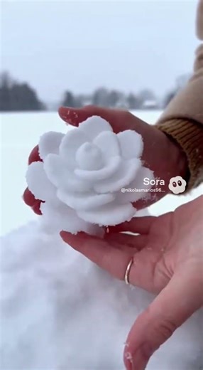This is a flower made by snow #fypシ