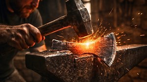 Forging a Viking axe from raw iron, recreating an 8th century tool