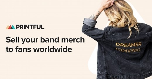 Create custom band merch to sell online with Printful